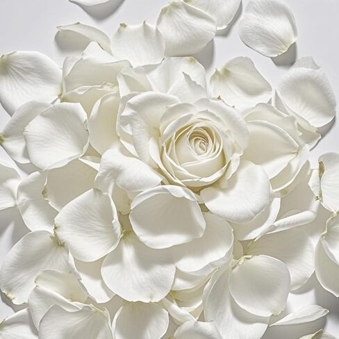 3.5 Oz Dried Rose Petals Wedding Biodegradable Petals, Natural Preservation Real Flower Petals, Suitable for Flower Petals for Flower Girl, Romantic Night, Table Decoration (White, 100g) in Saudi Arabia