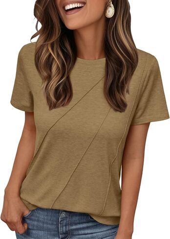 Outomet Womens Summer Tops تمرين القمصان شاطئ العطلات ملابس الأعمال Tshirts الأزياء الأزياء الربيع 2025 in Kuwait