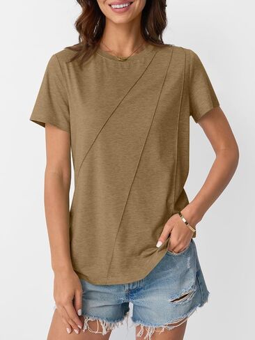 Outomet Womens Summer Tops تمرين القمصان شاطئ العطلات ملابس الأعمال Tshirts الأزياء الأزياء الربيع 2025 in Kuwait