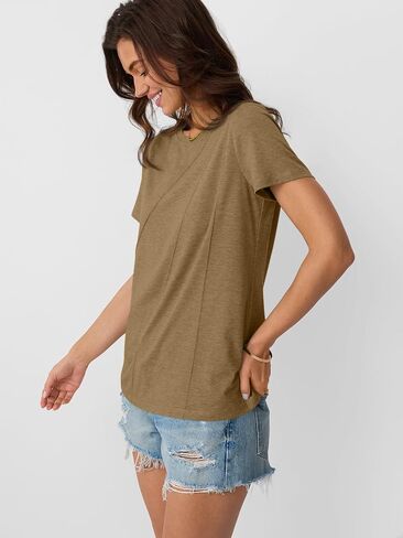 Outomet Womens Summer Tops تمرين القمصان شاطئ العطلات ملابس الأعمال Tshirts الأزياء الأزياء الربيع 2025 in Kuwait