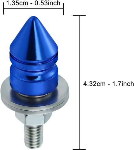 Spike License Plate Bolt Kit Aluminum Alloy Decorative Motorcycle License Plate Screw Frame Fasteners Fit Most Cars Truck Modified Vehicle Accessories 4 Pcs (Blue) in Saudi Arabia