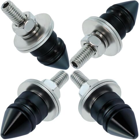 Spike License Plate Bolt Kit Aluminum Alloy Decorative Motorcycle License Plate Screw Frame Fasteners Fit Most Cars Truck Modified Vehicle Accessories 4 Pcs (Blue) in Kuwait