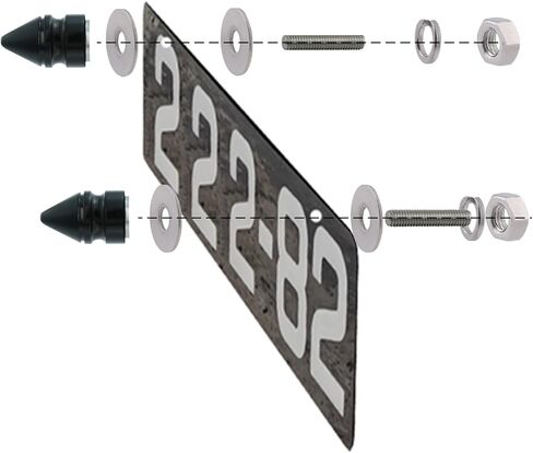 Spike License Plate Bolt Kit Aluminum Alloy Decorative Motorcycle License Plate Screw Frame Fasteners Fit Most Cars Truck Modified Vehicle Accessories 4 Pcs (Blue) in Kuwait