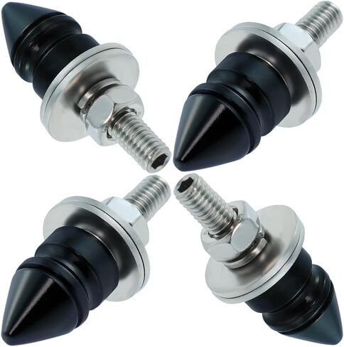 Spike License Plate Bolt Kit Aluminum Alloy Decorative Motorcycle License Plate Screw Frame Fasteners Fit Most Cars Truck Modified Vehicle Accessories 4 Pcs (Blue) in Kuwait