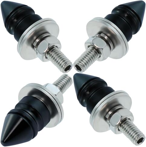 Spike License Plate Bolt Kit Aluminum Alloy Decorative Motorcycle License Plate Screw Frame Fasteners Fit Most Cars Truck Modified Vehicle Accessories 4 Pcs (Blue) in Kuwait