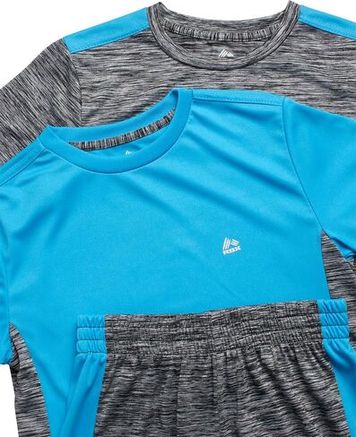 RBX Boys Short Sets - 3 Piece Athletic Performance Short Sleeve Mesh Shirt and Elastic Waist Basketball Gym Shorts for Boys in Saudi Arabia