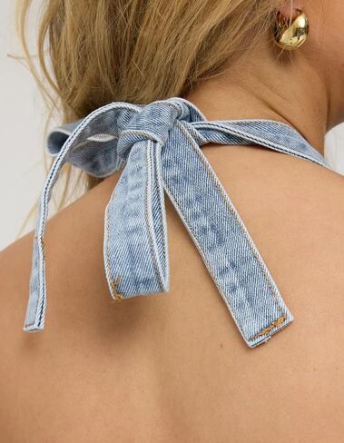 Kedera Women's Tie Up Denim Vest Button Down Backless Denim Tank Top V Neck Sexy Loose Fashion Cropped Vest in Kuwait