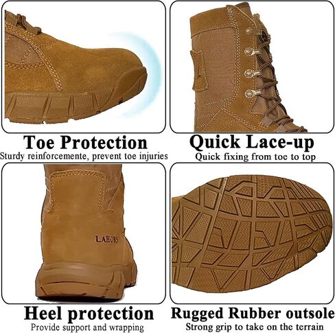 Lightweight Man Tactical Military Boots Combat Boots Anti-Collision Side Zipper Training Lace Up Outdoor Hiking Breathable Shoe in Saudi Arabia