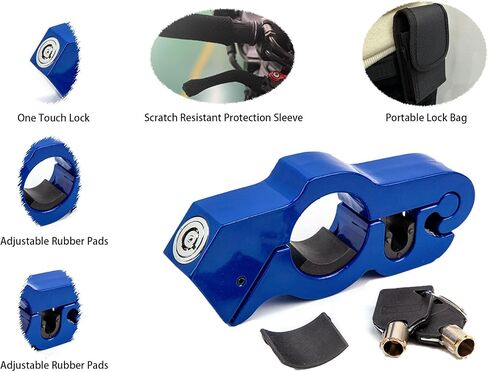 Motorcycle Lock Anti Theft, Heavy Duty Motorcycle Brake Throttle Grip Lock with Scratch Protective Sleeves, Motorcycle Accessories for Moped Dirt Bike Scooter and ATV in Saudi Arabia