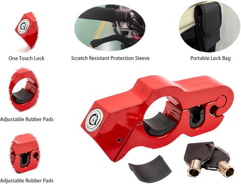 Motorcycle Lock Anti Theft, Heavy Duty Motorcycle Brake Throttle Grip Lock with Scratch Protective Sleeves, Motorcycle Accessories for Moped Dirt Bike Scooter and ATV in Saudi Arabia