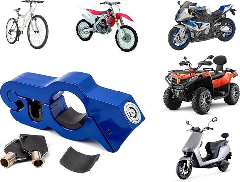 Motorcycle Lock Anti Theft, Heavy Duty Motorcycle Brake Throttle Grip Lock with Scratch Protective Sleeves, Motorcycle Accessories for Moped Dirt Bike Scooter and ATV in Saudi Arabia