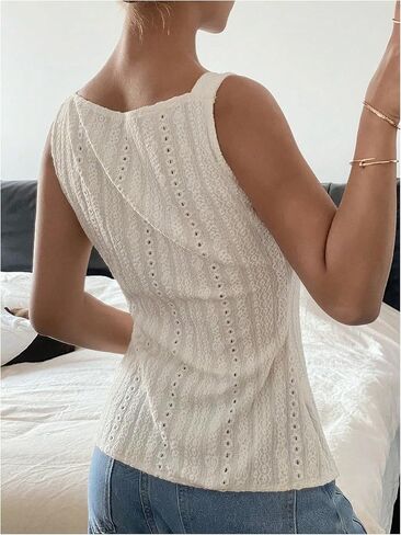 MakeMeChic Womens Vest Top Trendy Button Up Tank Tops Asymmetrical Y2k Going Out Top in Kuwait