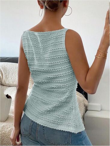 MakeMeChic Womens Vest Top Trendy Button Up Tank Tops Asymmetrical Y2k Going Out Top in Kuwait