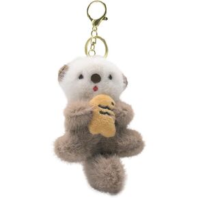 Otter Keychain Charm & Bag Charm - Adorable Keychain Ring for Bags Otter stuff - for Men Women Animal Lovers