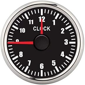 ساعة ساعة السيارة ، 2in DIAL CORTWERT METER 0-12 ساعة مقياس ساعة المقياس مقاييس المقاييس 12V/24V لقارب السيارة (أسود)