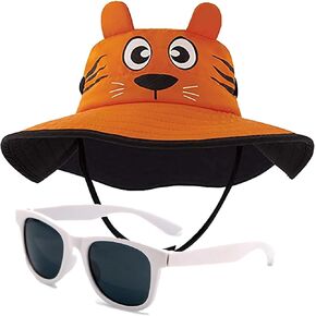Kids Sun Hat for Girls & Boys with UV Protection- Toddler Beach Hat for Fishing Safari Play Hat with Sunglasses(2-14 Years)