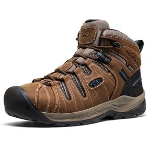 KEEN Utility Men's Flint 2 VersaTREAD Non Slip Mid Height Steel Toe Waterproof Work Boots, Black/Dark Shadow, 11 Wide