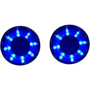 Set of 2 Stainless Steel Cup Drink Holder with LED Light Blue Marine Boat RV Camper Caravan