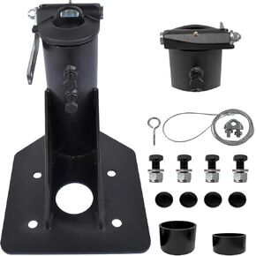 12 "-17" قابلة للتعديل 5th Wheel RV Gooseneck Adapter Hitch ، Adapter Gooseneck Acpler ، و 24000 رطل من محول التقييم إلى Gooseneck لـ RV Camper # 12217