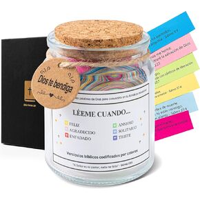 Spanish Verse Jar, Frasco de Versículos Bíblicos en Español, Léeme Cuando te Sientas Versículos en Español, Bible Verses Flask in Spanish, Biblical Gifts in Spanish, Spanish Inspirational Bible Jar.