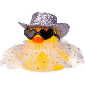 Car Rubber Duck Ornament Cute Duck Car Dashboard Decoration Accessories with Mini Hat Sunglasses and Skirt for Car Dashboard Decoration Accessories(A6) in Kuwait