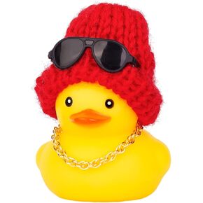 Car Rubber Duck,Yellow Duck Car Dashboard Decorations Accessories with Mini Beanie Hat Necklace and Sunglasses(W3)