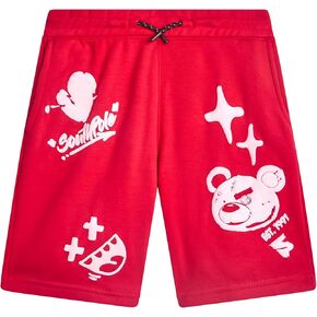 Southpole Boys Graphic Shorts - Soft Cotton Blend Casual Streetwear Summer Shorts for Boys with Drawstring Waist (Size: 8-20)