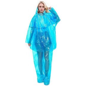 Raincoat+Pants Family Pack Adult Disposable Ponchos with Hood Ideal for Outdoor Activities in The rain