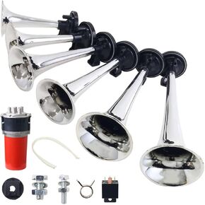 6 PCS 12V Music Horn for Truck و Car و Pickups و Golf Cart و God Foder ، Japard 110 DB Lound ، صوت مضحك
