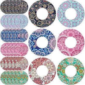 36 Pack Adhesive Patch for Libre 2 Sensor with Mandala Floral CGM Patches Waterproof CGM Covers Sweatproof Colored Sensor Glucose Monitor Protection Cover Split Backing Tape