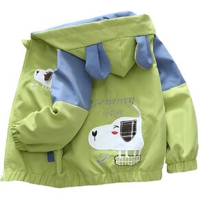 Vinmin Toddler Hooded Jacket Cartoon Dog Zip Coat Little Girls Boys Jacket Thin Fashion for Spring Autumn