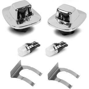 LED لوحة رخصة LED TAG LAMP ASSEMBLY Chrome Silver Housing with Clip Retainer for 1988-1999 Chevy C1500 K1500 Silverado Sierra Tahoe Yukon Blazer S10 ، 6000K White ، Pack of 2 2