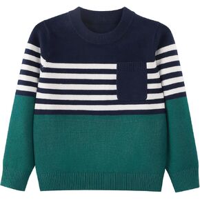 Danny D Boys Crewneck Pullover Sweater Kids Sweate Long Sleeve Cont مع جيب