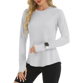 Rapbin Women's UPF 50+ UV Shirts Long Sleeve Workout Tops Quick Dry Lightweight Sun Shirts for Hiking Outdoor Rash Guard