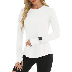 Rapbin Women's UPF 50+ UV Shirts Long Sleeve Workout Tops Quick Dry Lightweight Sun Shirts for Hiking Outdoor Rash Guard in Kuwait