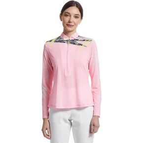Jamie Sadock Women's Sunsense Strings Print Long Sleeve 1/4 Zip Sun Protection Top