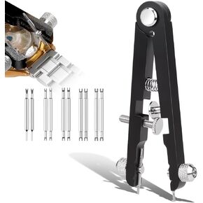 11 Pack Watch Spring Plier Tool Kit Watch Band Bar Tweezers Tool Pliers Including 10 Tips Pin for Watch Disassembling & Replacing (Black)