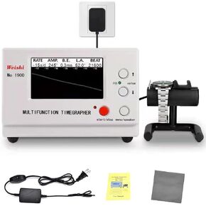 Watch Timegrapher No.1900 Weishi, Multifunctional Watch Tester, Watch Timing Machine for Watchmaker, Watch Calibration Tool with LCD Screen, White