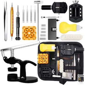 Watch Repair Kit ، GLDCAPA Professional Watch Battery Resplication Kit ، Watch Repair Tools with Carry Case ، Watch Link Admoval Tool Att ، Watch Case Pener ، Watch Press Set with Manual