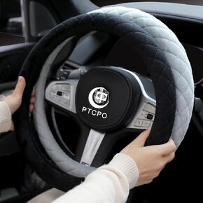 Soft Car Steering Wheel Cover for Sedan, SUV, Warm Luxury Velvet, Odorless, Universal, Anti Slip, Summer Winter, Black, Standard Size[14" 1/2-15"](37-38cm)
