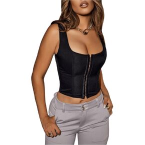 Soly Hux Women's Sexy Corset Top Corset Tank Clubwear Scoop Deck Bruc Tops