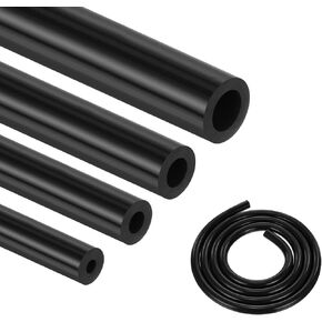 DMiotech 4Pcs Silicone Vacuum Hose Automotive,5/32" 1/4" 5/16" 15/32" ID High Performance Silicone Vacuum Tubing Hose Line Kit 130PSI Max Pressure, 10FT Black