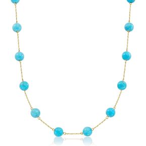 Ross-Simons 8mm Gemstone Bead Station Necklace in 14kt Yellow Gold