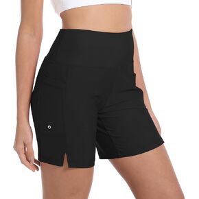 Women's 7" High Waisted Swim Board Shorts Quick Dry Beach Swimsuit Bottom Shorts for Women with Liner Pockets in Saudi Arabia