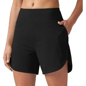 Willit Women's 5" Swim Shorts with Liner High Waisted Quick Dry Swimming Board Shorts with Pockets UPF 50+