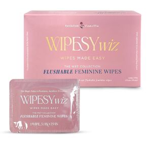 Flushable Feminine Wipes, 1 Pack/40 Pcs, Individually Wrapped Wipes for Women, pH-Balanced, Odor Block, Infused with Camellia, Chamomile & Aloe, Gentle for Everyday Feminine Care/Hygiene