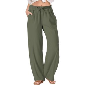 Topyogas Womens High Cerkretring Strenge Pants Disual Summer Summer Bansers مستقيمة مع جيوب