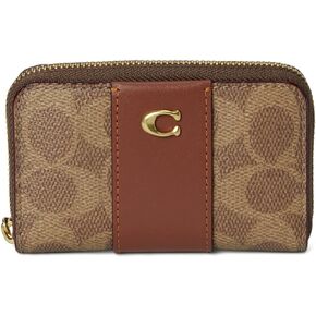 Coach Small Zip Around Card CASE, B4/Tan Caramel