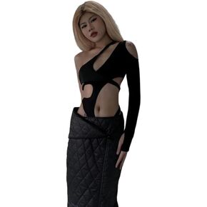 SENROYEEE WOMIN'S BODYSUIT TOPS Sexy Hollow Out Summer Streetwear Woth