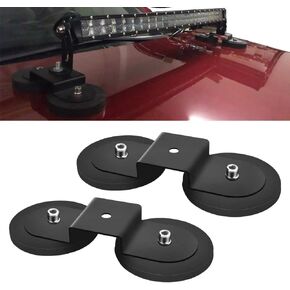 Magnetic Base LED Light Bar Mounting Brackets Windshield Powerful Mount Bracket Sucker Holder Roof Off Road Holder for LED Work Pods Straight Curved Quad Row Light 2PCS